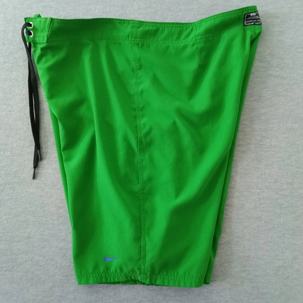Nike Mens Green Board Shorts Size 36 Blue Waistband Side Cargo Pocket Trunks